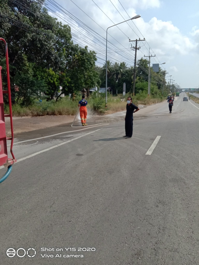 กิจกรรมล้างถนน เพื่อลดปัญหาฝุ่นละอองขนาดเล็ก PM 2.5